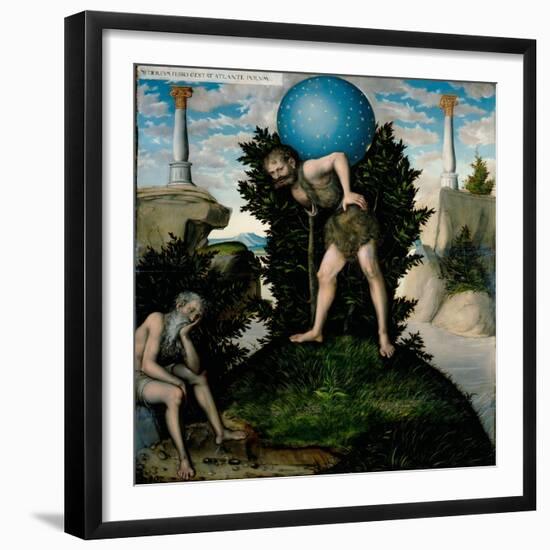 Atlas and Hercules (From the Labours of Hercule)-Lucas Cranach the Elder-Framed Giclee Print