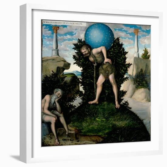 Atlas and Hercules (From the Labours of Hercule)-Lucas Cranach the Elder-Framed Giclee Print