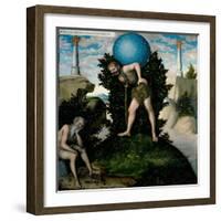 Atlas and Hercules (From the Labours of Hercule)-Lucas Cranach the Elder-Framed Giclee Print