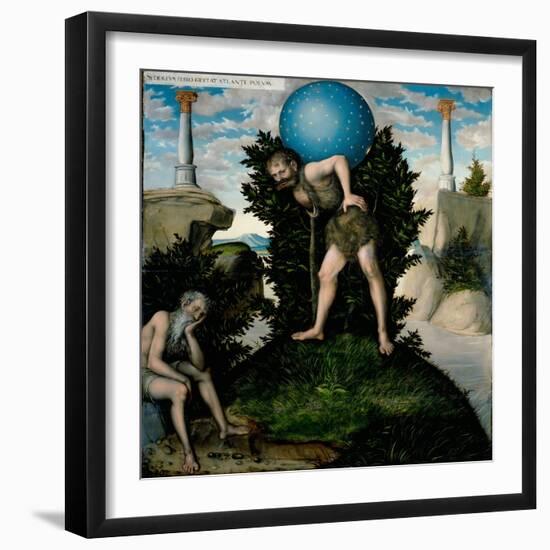 Atlas and Hercules (From the Labours of Hercule)-Lucas Cranach the Elder-Framed Giclee Print