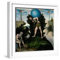 Atlas and Hercules (From the Labours of Hercule)-Lucas Cranach the Elder-Framed Giclee Print