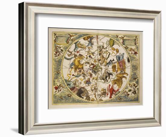 Atlas Coelestis Seu Harmonia Macrocosmica. Engraved Celestial Atlas By Andreas Cellarius-Andreas Cellarius-Framed Giclee Print