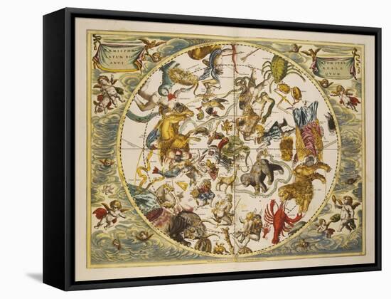 Atlas Coelestis Seu Harmonia Macrocosmica. Engraved Celestial Atlas By Andreas Cellarius-Andreas Cellarius-Framed Stretched Canvas