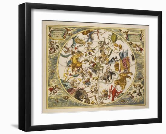 Atlas Coelestis Seu Harmonia Macrocosmica. Engraved Celestial Atlas By Andreas Cellarius-Andreas Cellarius-Framed Giclee Print