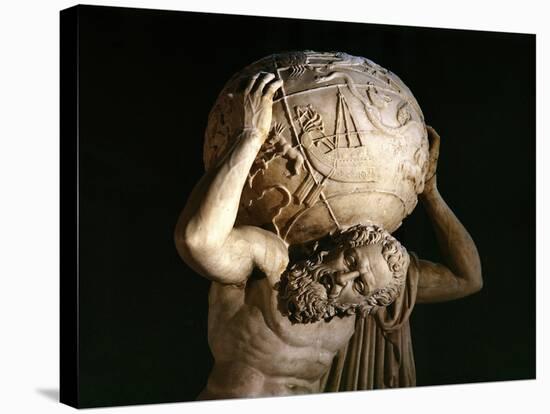 Atlas, Copy of a Greek Hellenistic Original-Roman-Stretched Canvas