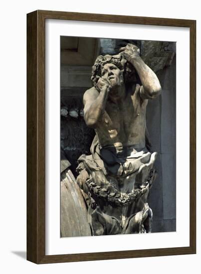 Atlas, Detail from Door of Town Hall on Port-Pierre Puget-Framed Giclee Print