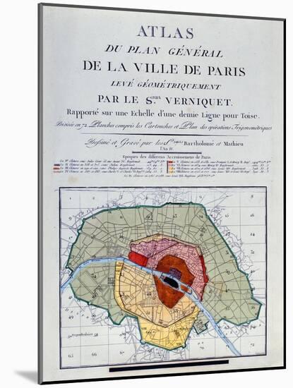 Atlas Du Plan General De La Ville De Paris, 1796-Edme Verniquet-Mounted Giclee Print