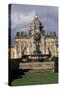 Atlas Fountain with Facade of Castle Howard in Background-John Thomas-Stretched Canvas