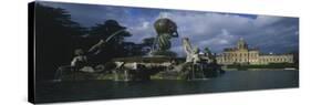 Atlas Fountain with Facade of Castle Howard in the Background-John Thomas-Stretched Canvas