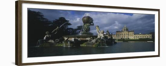 Atlas Fountain with Facade of Castle Howard in the Background-John Thomas-Framed Giclee Print