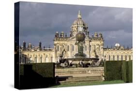 Atlas Fountain with Facade of Castle Howard in the Background-John Thomas-Stretched Canvas