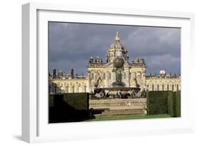 Atlas Fountain with Facade of Castle Howard in the Background-John Thomas-Framed Giclee Print