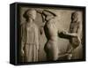 Atlas, Hercules and Athena with the Golden Apples of the Hesperides, Marble Relief (5th BCE)-null-Framed Stretched Canvas