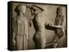 Atlas, Hercules and Athena with the Golden Apples of the Hesperides, Marble Relief (5th BCE)-null-Stretched Canvas