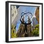 Atlas Sculpture and St. Patrick's Cathedral, Manhattan, New York-Sabine Jacobs-Framed Photographic Print