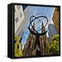 Atlas Sculpture and St. Patrick's Cathedral, Manhattan, New York-Sabine Jacobs-Framed Stretched Canvas