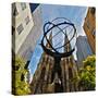 Atlas Sculpture and St. Patrick's Cathedral, Manhattan, New York-Sabine Jacobs-Stretched Canvas