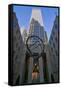 Atlas Statue holding the world at Rockefeller Center, New York City, New York-null-Framed Stretched Canvas