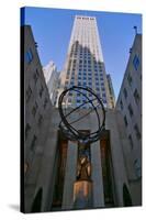 Atlas Statue holding the world at Rockefeller Center, New York City, New York-null-Stretched Canvas