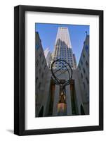 Atlas Statue holding the world at Rockefeller Center, New York City, New York-null-Framed Photographic Print