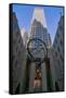 Atlas Statue holding the world at Rockefeller Center, New York City, New York-null-Framed Stretched Canvas