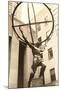 Atlas Statue, Rockefeller Center, New York City-null-Mounted Art Print