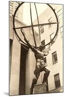 Atlas Statue, Rockefeller Center, New York City-null-Mounted Art Print