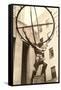 Atlas Statue, Rockefeller Center, New York City-null-Framed Stretched Canvas