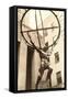 Atlas Statue, Rockefeller Center, New York City-null-Framed Stretched Canvas