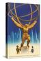 Atlas Statue, Rockefeller Center, New York City-null-Stretched Canvas