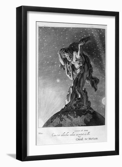 Atlas Supports the Heavens on His Shoulders, 1655-Michel de Marolles-Framed Giclee Print