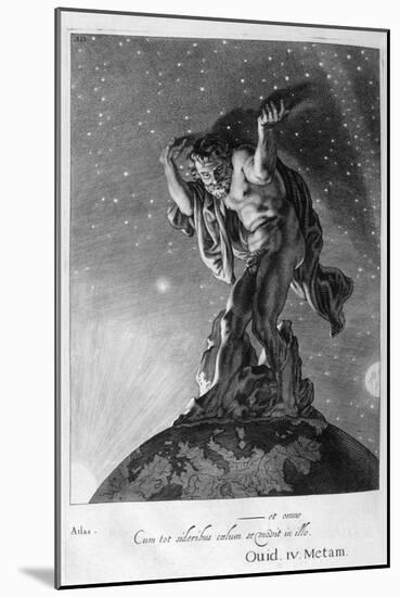 Atlas Supports the Heavens on His Shoulders, 1655-Michel de Marolles-Mounted Giclee Print