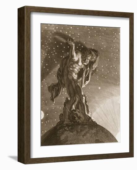 Atlas Supports the Heavens on His Shoulders, 1731-Bernard Picart-Framed Giclee Print