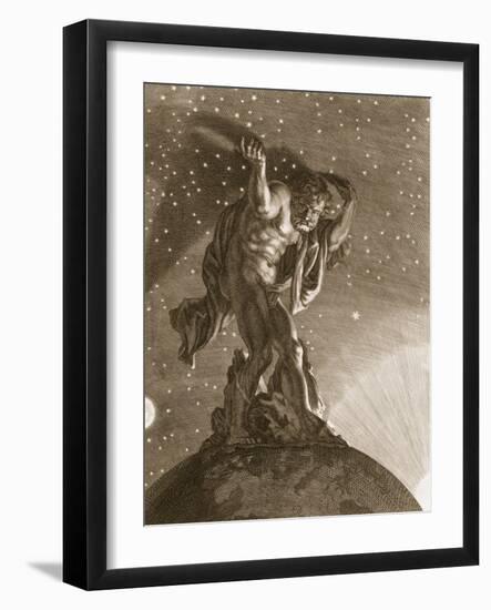 Atlas Supports the Heavens on His Shoulders, 1731-Bernard Picart-Framed Giclee Print