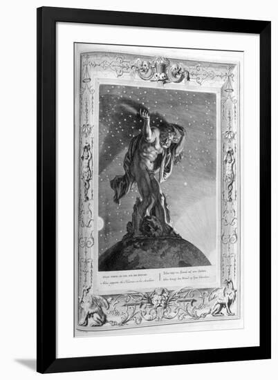 Atlas Supports the Heavens on His Shoulders, 1733-Bernard Picart-Framed Giclee Print