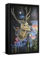 Atmosperic Deers-Sue Clyne-Framed Stretched Canvas