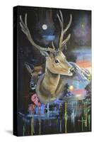 Atmosperic Deers-Sue Clyne-Stretched Canvas