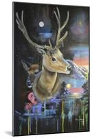 Atmosperic Deers-Sue Clyne-Mounted Giclee Print