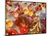 Atmospheric Table Decoration with Candles and Blossoms in Orange, Yellow, Brown and Natural Tones-Alaya Gadeh-Mounted Photographic Print