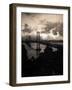 Atmospheric View of the San Francisco Oakland Bay Bridge Viewed from the Oakland Side at Dusk-null-Framed Photographic Print