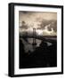 Atmospheric View of the San Francisco Oakland Bay Bridge Viewed from the Oakland Side at Dusk-null-Framed Photographic Print