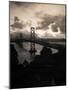 Atmospheric View of the San Francisco Oakland Bay Bridge Viewed from the Oakland Side at Dusk-null-Mounted Photographic Print