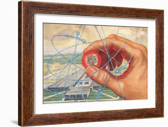 Atom in Hand-null-Framed Art Print