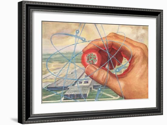 Atom in Hand-null-Framed Art Print