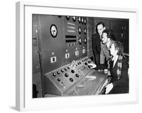 Atomic Scientist Irene Curie at France's First Nuclear Reactor in 1948-null-Framed Photo