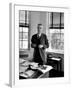 Atomic Scientist J. Robert Oppenheimer Standing in His Office after the Gray Report Was Published-Alfred Eisenstaedt-Framed Premium Photographic Print