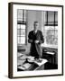 Atomic Scientist J. Robert Oppenheimer Standing in His Office after the Gray Report Was Published-Alfred Eisenstaedt-Framed Premium Photographic Print