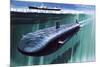 Atomic Submarine under the Ice-English School-Mounted Giclee Print