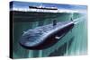 Atomic Submarine under the Ice-English School-Stretched Canvas