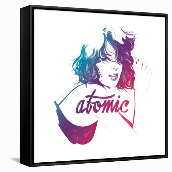 Atomic-Manuel Rebollo-Framed Stretched Canvas